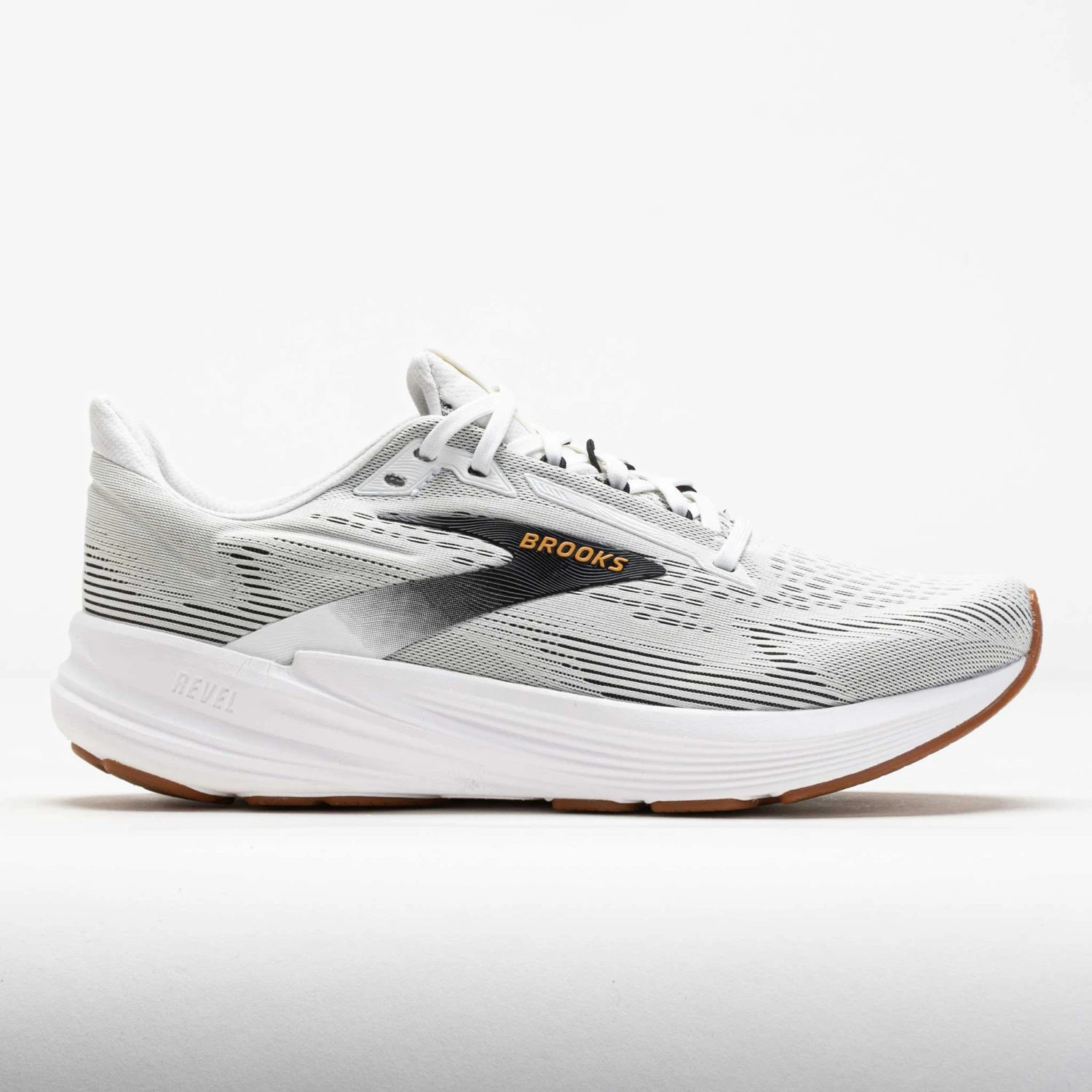 Brooks Revel 8 Men's White/Black/Oak Buff 1 Brooks Revel 8 Men's White/Black/Oak Buff